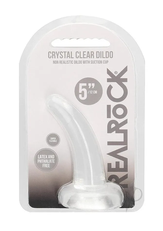 Real Rock Female Sex Toys RealRock Crystal Clear Non Realistic Dildo with Suction Cup 47in Clear