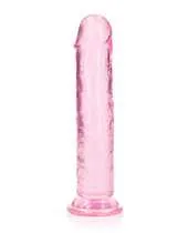 RealRock Crystal Clear Straight No Balls Dildo 7in Pink Real Rock Dildos RealRock Crystal Clear Straight No Balls Dildo 7in Pink Real Rock Dildos