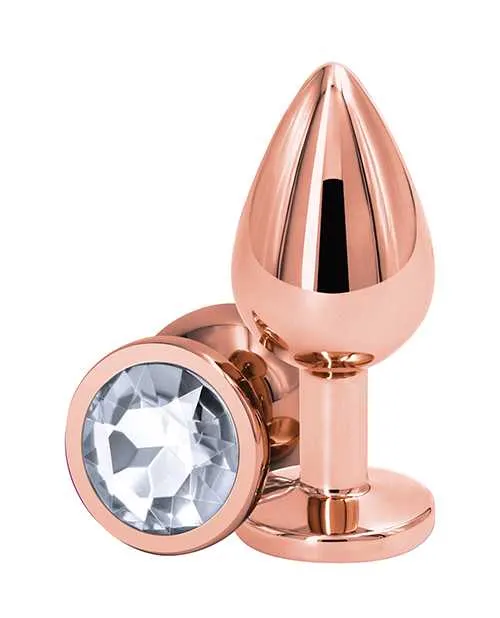 Rear Assets Anal Rear Assets Rose Gold Anal Plug Medium Clear