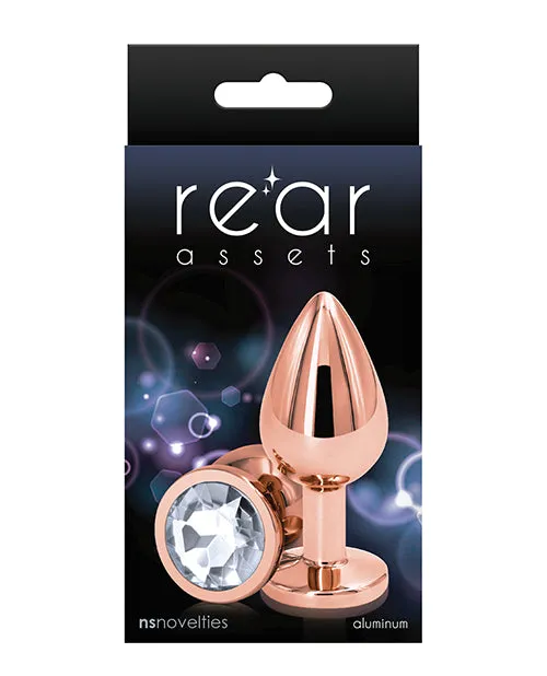 Rear Assets Anal Rear Assets Rose Gold Anal Plug Medium Clear