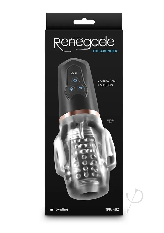 Renegade Avenger Rechargeable Mouth Stroker Black Renegade Male Sex Toys