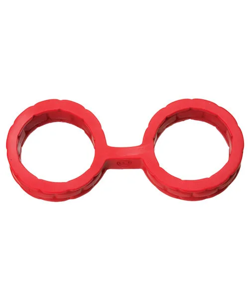 Restraints Doc Johnson Japanese Bondage Silicone Cuffs Large Red