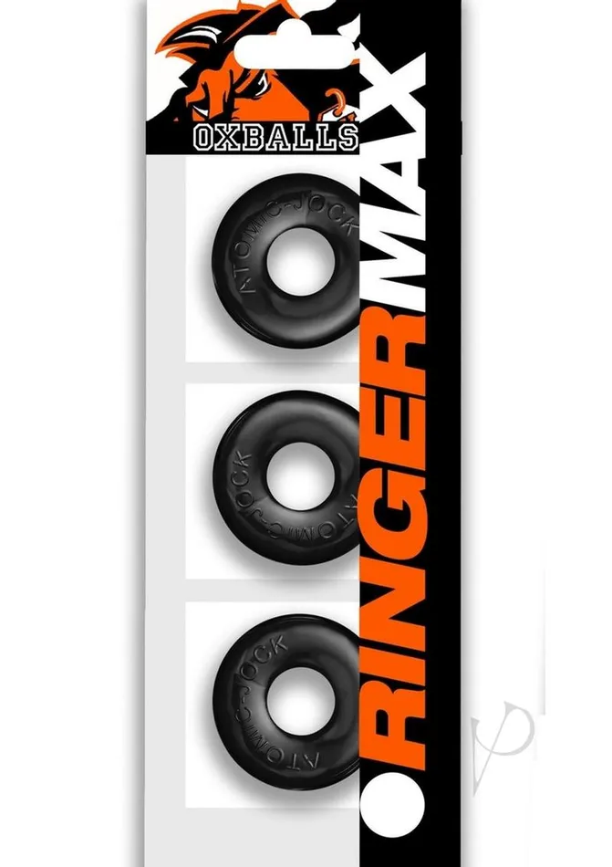 Ringer Max Cock Ring 3 Pack Black Oxballs Male Sex Toys