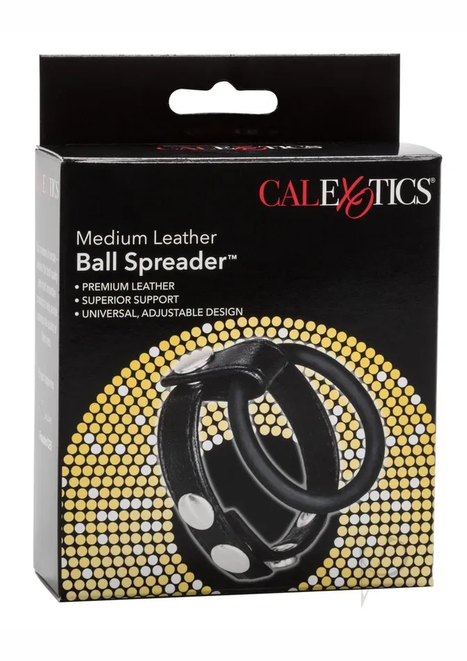 Rings Leather Ball Spreader Cock Ring Medium Black Male Sex Toys