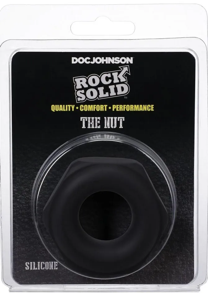 Rock Solid Male Sex Toys Rock Solid The Nutt Silicone Cock Ring Black