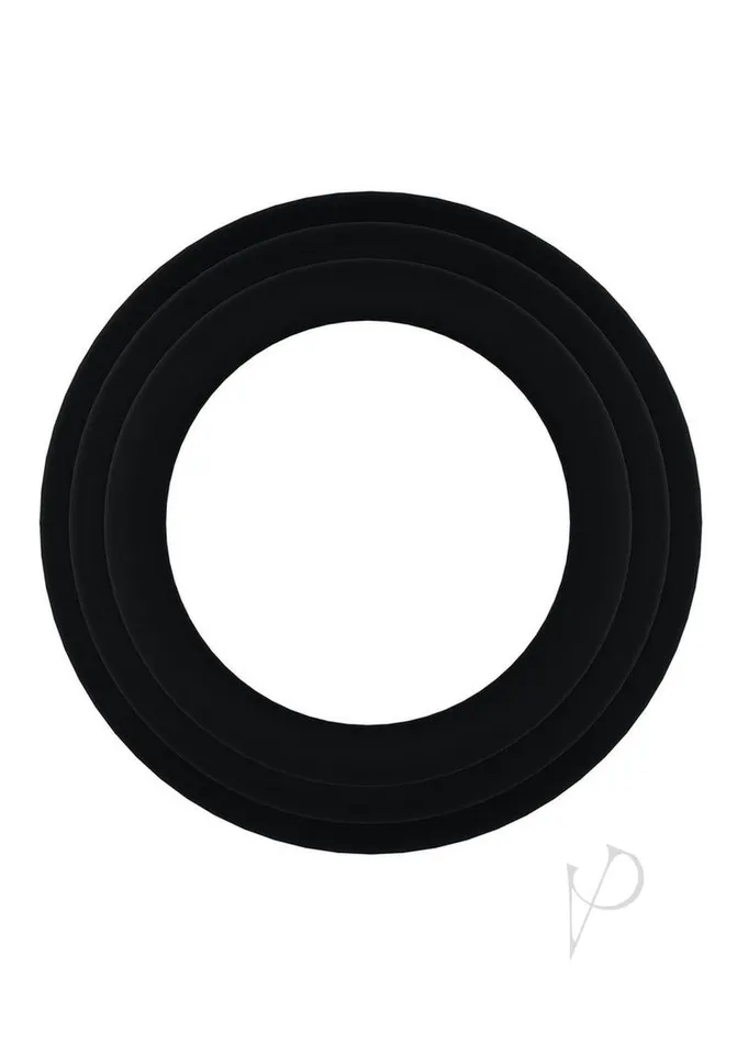Rock Solid TriPack Silicone Gasket Cock Ring Black Rock Solid Male Sex Toys Rock Solid TriPack Silicone Gasket Cock Ring Black Rock Solid Male Sex Toys