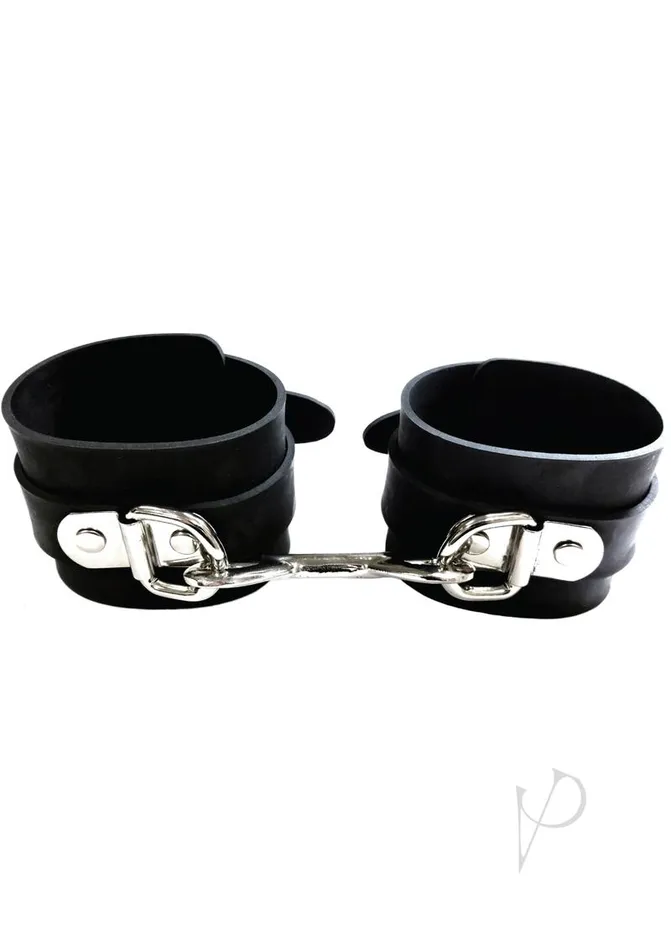 Rouge Adjustable Rubber Ankle Cuffs Black Rouge Dildos