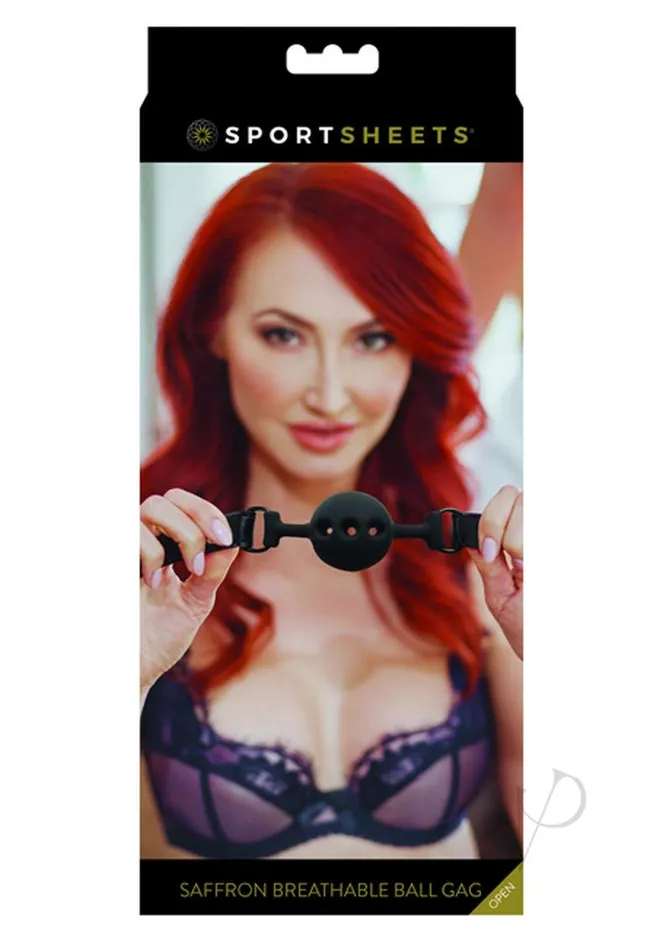 Saffron Anal Saffron Breathable Ball Gag Black