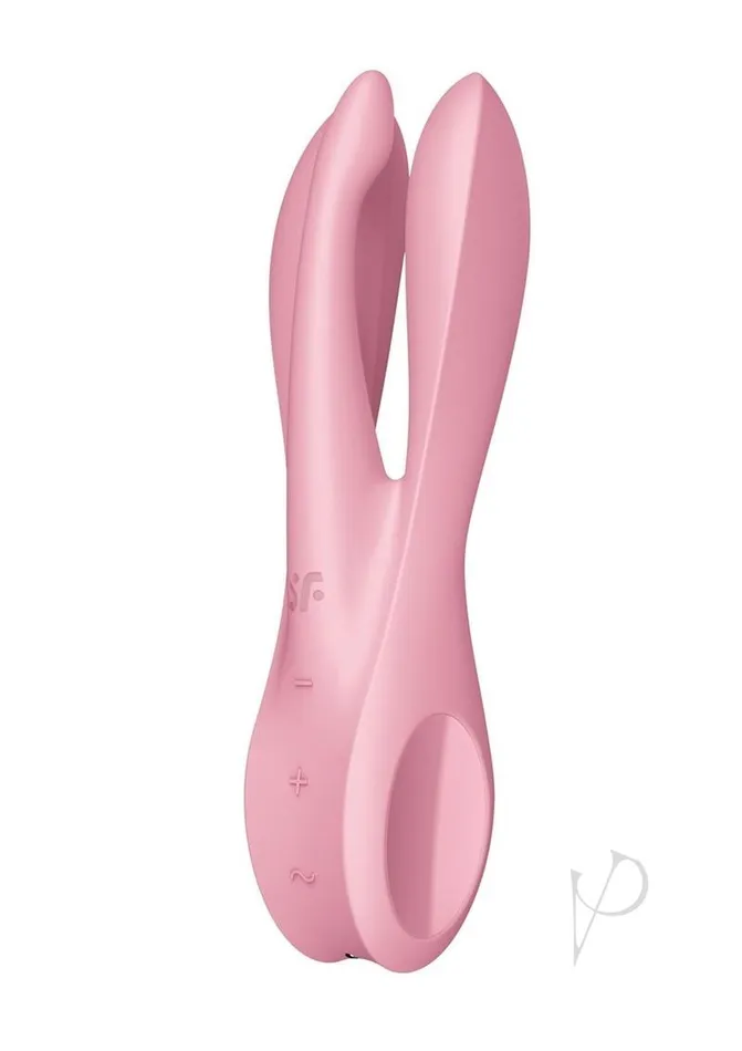 Satisfyer Vibrators Satisfyer Threesome 1 Rechargeable Silicone Vibrator Pink Satisfyer Vibrators Satisfyer Threesome 1 Rechargeable Silicone Vibrator Pink