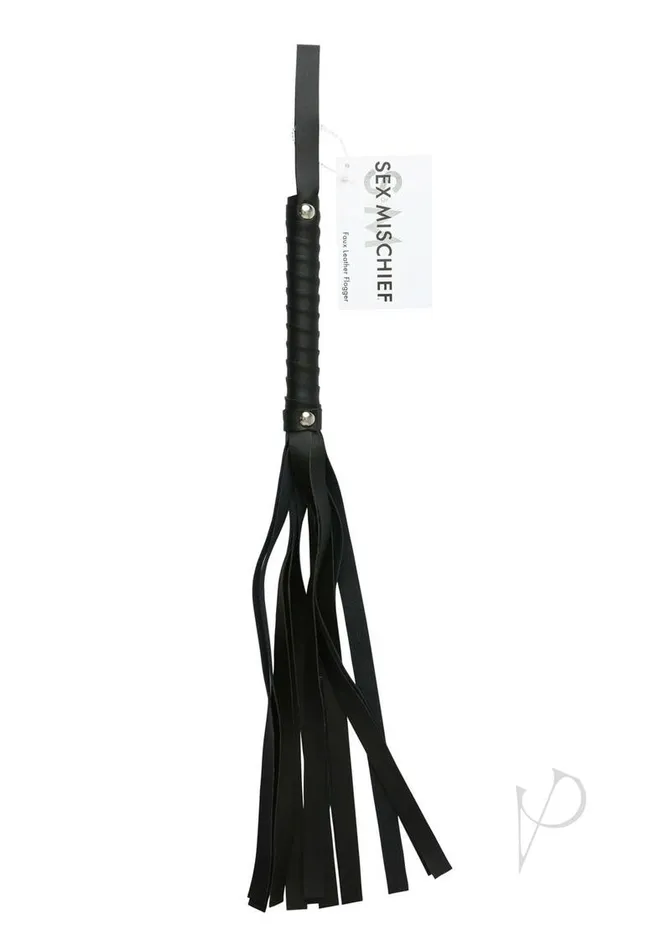 Sex And Mischief Couples Sex and Mischief Faux Leather Flogger Black