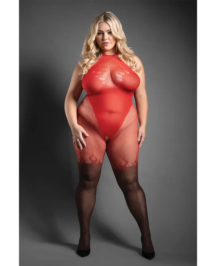 Sheer Eternal Flame Halter Open Crotch Bodystocking RedBlack QN Sheer Fantasy Anal Sheer Eternal Flame Halter Open Crotch Bodystocking RedBlack QN Sheer Fantasy Anal