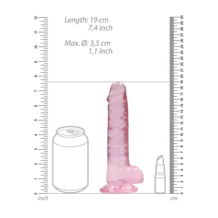 Shots Toys Female Sex Toys REALROCK 7 Inch Realistic Dildo With Balls