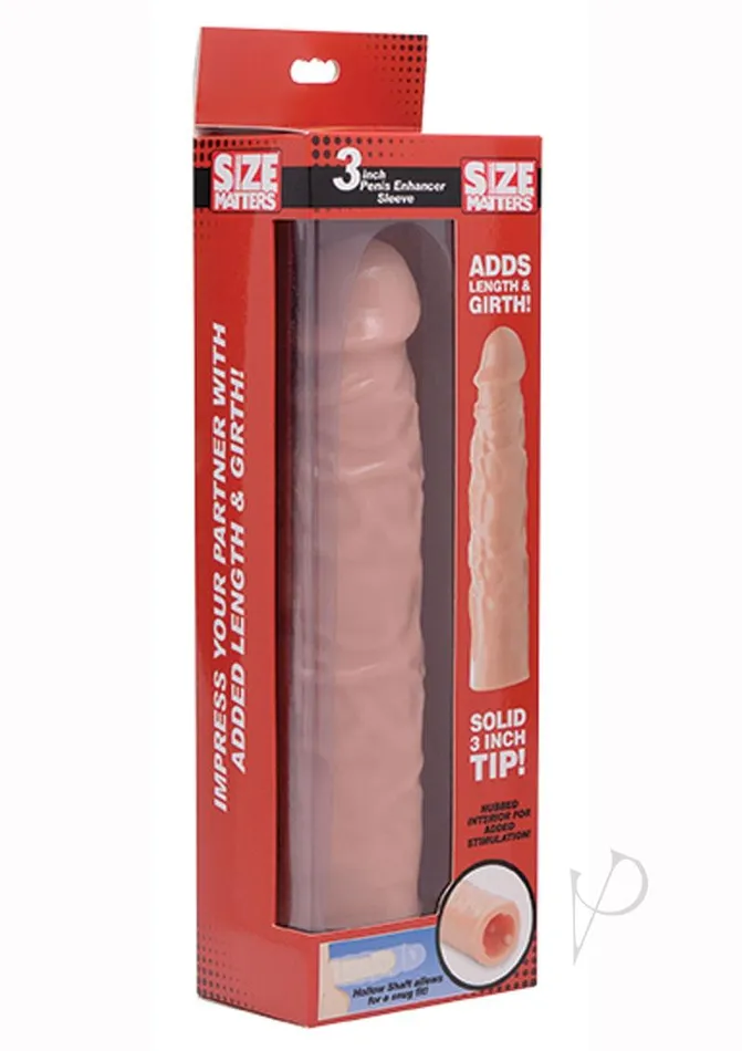 Size Matters Male Sex Toys Size Matters Penis Extender Sleeve 3in Vanila