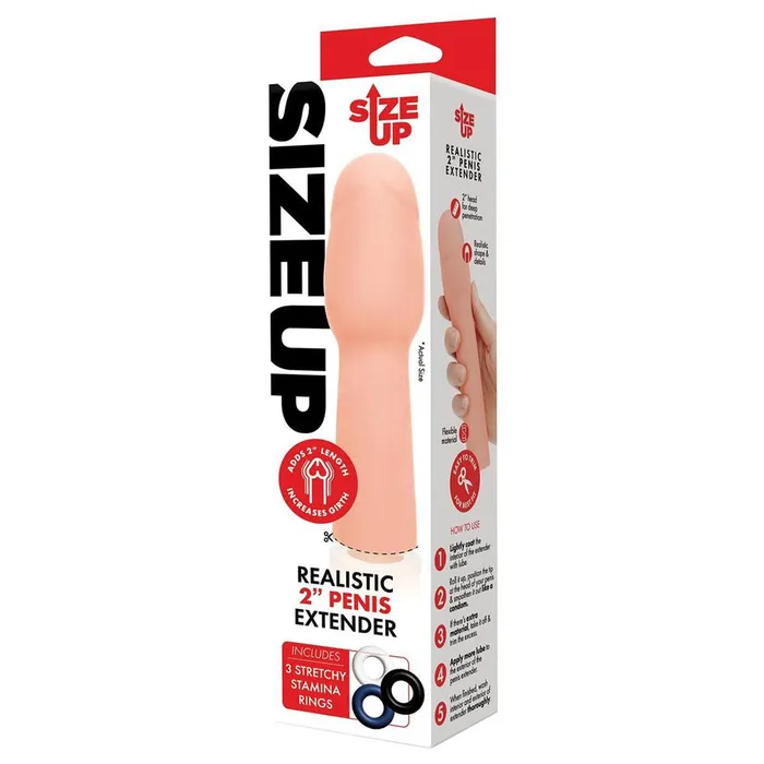Size Up Realistic 2 Inch Penis Extender Xgen Products Male Sex Toys