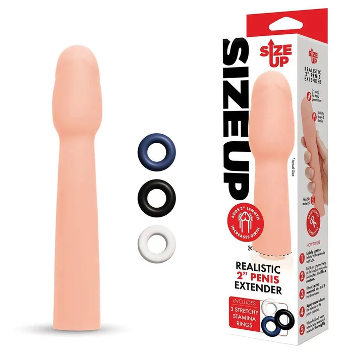 Size Up Realistic 2 Inch Penis Extender Xgen Products Male Sex Toys