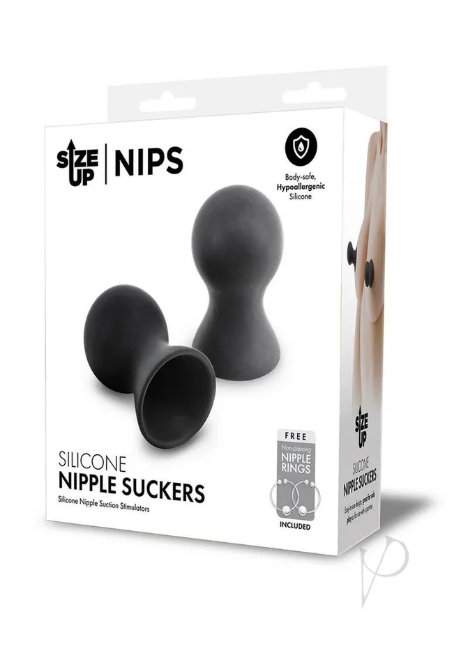 Size Up Silicone Nipple Suckers Black Size Up Anal