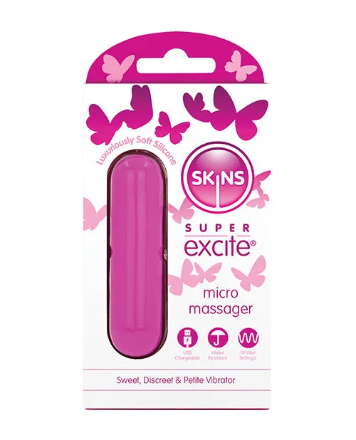 Skins Female Sex Toys Skins Super Excite Silicone Rechargeable Bullet Pink Skins Female Sex Toys Skins Super Excite Silicone Rechargeable Bullet Pink