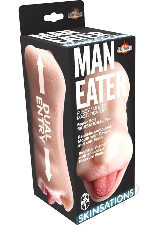 Skinsations Male Sex Toys Skinsations Man Eater PussyMouth Masturbator Textured Dual Entry Stroker Vanilla Skinsations Male Sex Toys Skinsations Man Eater PussyMouth Masturbator Textured Dual Entry Stroker Vanilla