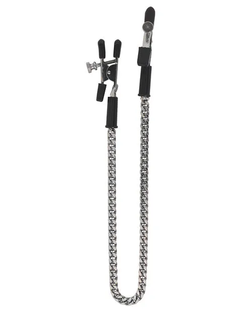 Spartacus Adjustable Alligator Nipple Clamps wSilver Chain Spartacus Female Sex Toys Spartacus Adjustable Alligator Nipple Clamps wSilver Chain Spartacus Female Sex Toys