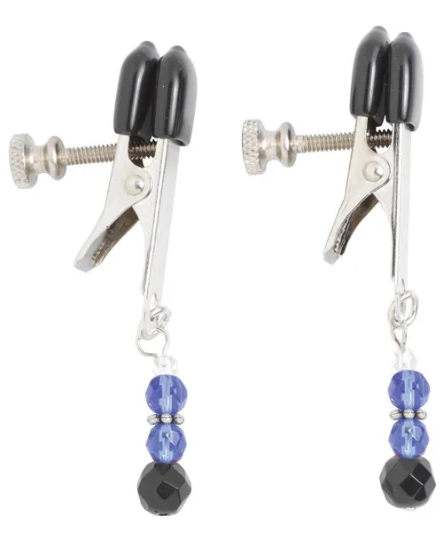 Spartacus Anal Spartacus Adjustable Broad Tip Blue Beaded Nipple Clamps Spartacus Anal Spartacus Adjustable Broad Tip Blue Beaded Nipple Clamps