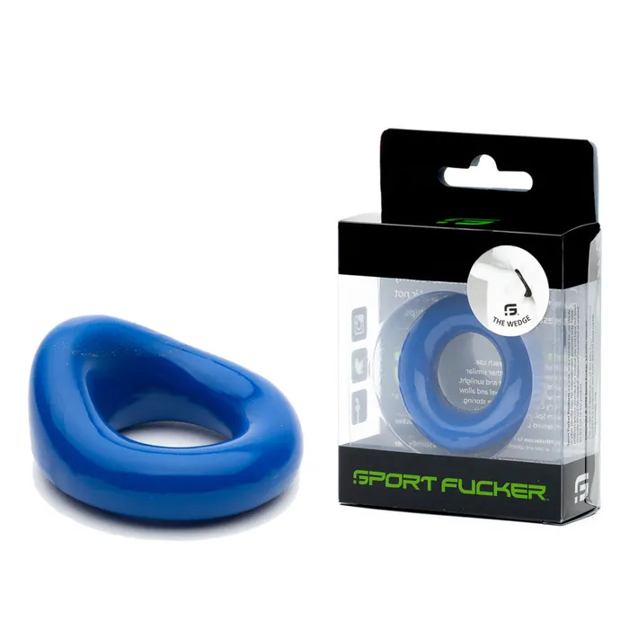 Sport Fucker Wedge Rubber Cock Ring Blue Sport Fucker Male Sex Toys