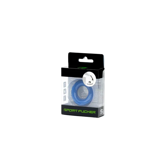 Sport Fucker Wedge Rubber Cock Ring Blue Sport Fucker Male Sex Toys