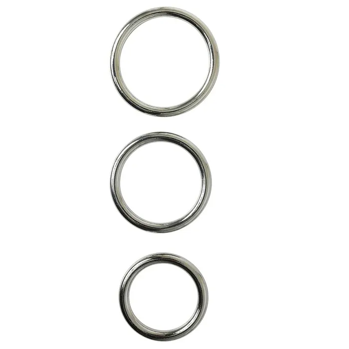 Sportsheets SPORTSHEETS Seamless Metal O Cock Rings 3 Pack Male Sex Toys