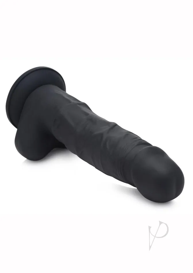 Strap U Female Sex Toys Strap U Silicone Dildo with Balls Black