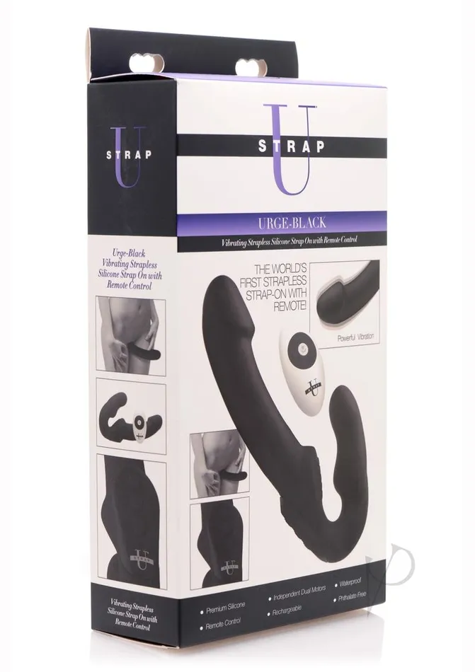 Strap U Female Sex Toys Strap U Urge Rechargeable Silicone Strapless Strap On with Remote Control Black Strap U Female Sex Toys Strap U Urge Rechargeable Silicone Strapless Strap On with Remote Control Black