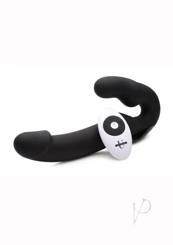 Strap U Female Sex Toys Strap U Urge Rechargeable Silicone Strapless Strap On with Remote Control Black