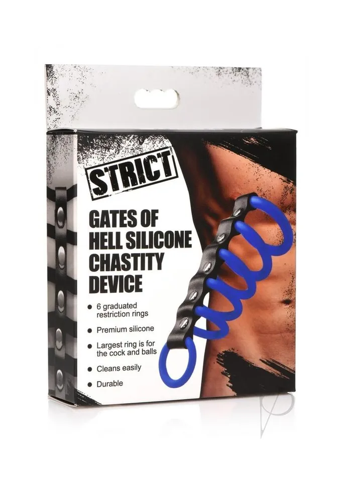 Strict Anal Strict Gates of Hell Silicone Chastity Device BlueBlack