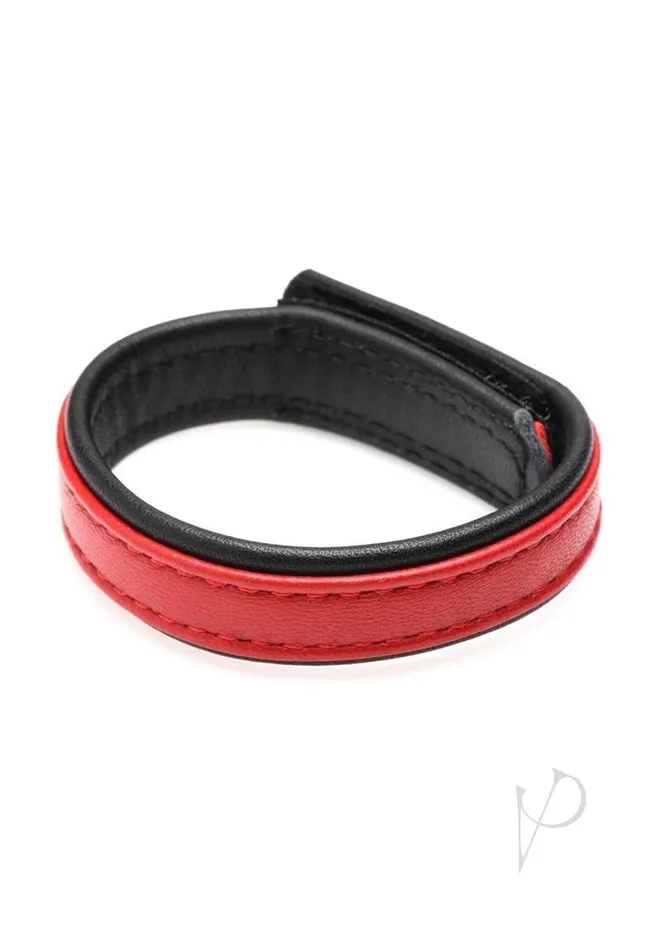 Strict Leather Male Sex Toys Strict Leather Cock Gear Velcro Leather Cock Ring Red