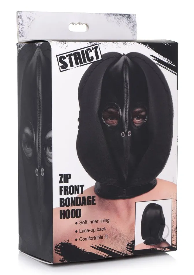 Strict Zip Front Bondage Hood Black Strict Anal