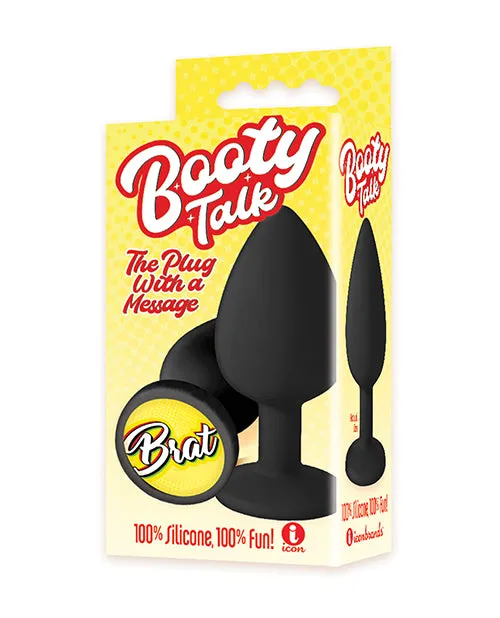 The 9s Anal The 9s Booty Talk Silicone Butt Plug Brat Black The 9s Anal The 9s Booty Talk Silicone Butt Plug Brat Black