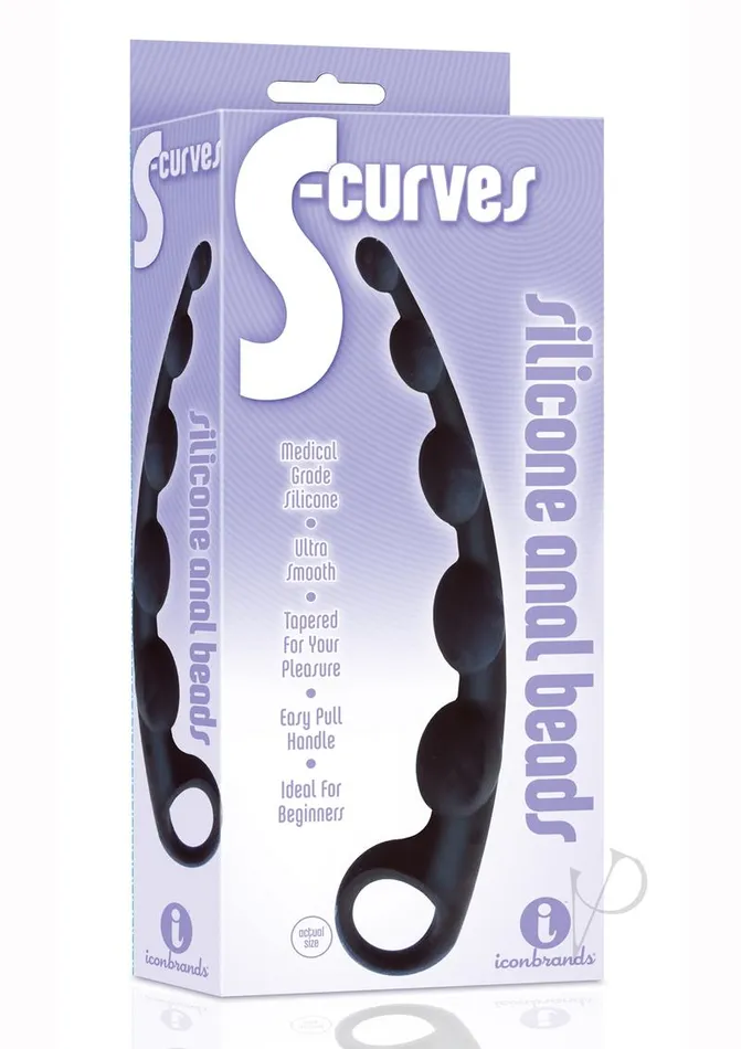 The 9s SCurves Silicone Anal Beads Black The 9s Anal