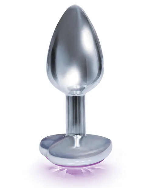 The 9s The Silver Starter Bejeweled Heart Stainless Steel Plug Violet The 9s Anal