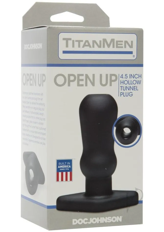 Titan Men Anal TitanMen Open Up Hollow Tunnel Anal Plug Black