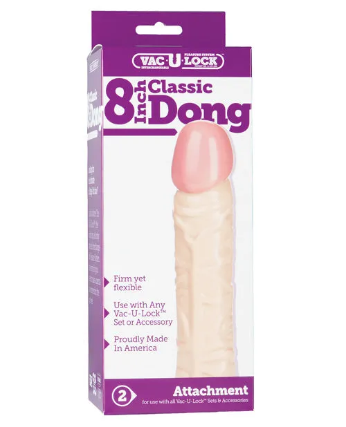 Vac U Lock Dildos VacULock Classic Dildo 8in Vanilla Vac U Lock Dildos VacULock Classic Dildo 8in Vanilla