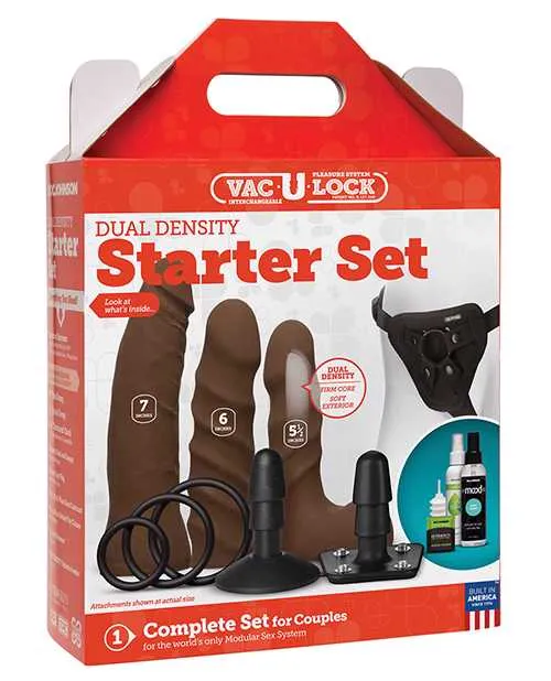 Vac U Lock Dildos VacULock Dual Density Starter Set Chocolate Vac U Lock Dildos VacULock Dual Density Starter Set Chocolate