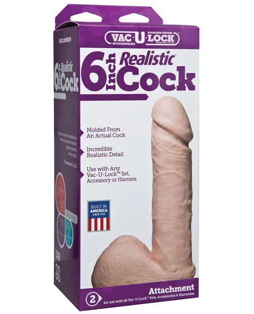 VacULock Realistic Dildo 6in Vanilla Vac U Lock Dildos VacULock Realistic Dildo 6in Vanilla Vac U Lock Dildos