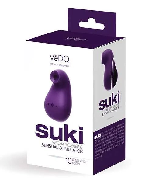 VeDO Suki Rechargeable Vibrating Sucker Deep Purple Vedo Vibrators VeDO Suki Rechargeable Vibrating Sucker Deep Purple Vedo Vibrators