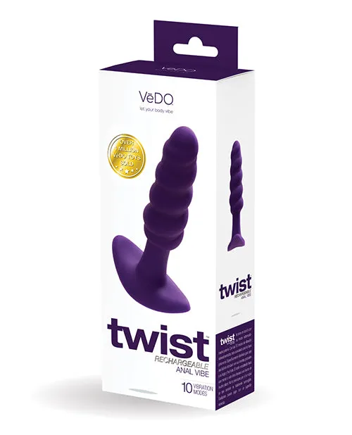 VeDO Twist Rechargeable Anal Plug Purple Vedo Anal VeDO Twist Rechargeable Anal Plug Purple Vedo Anal