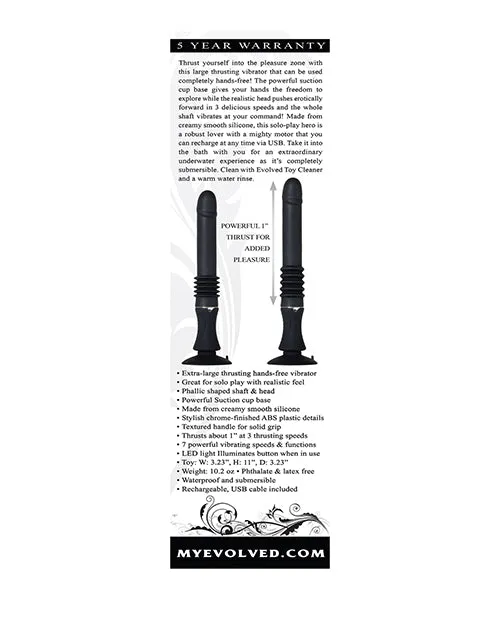 Vibrators Evolved Evolved Love Thrust Sex Machine Black