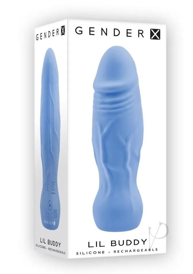 Vibrators Gender X Gender X Lil Buddy Rechargeable Silicone Bullet Blue