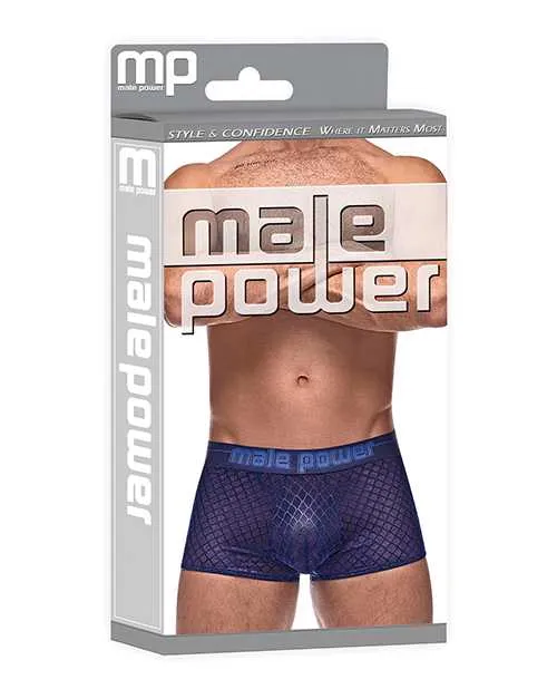 Vibrators Male Power Diamond Mesh Mini Short Blue MD Vibrators Male Power Diamond Mesh Mini Short Blue MD