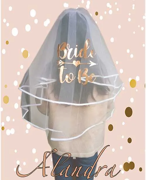 Vibrators Omg International Bride to Be Luxury Veil Rose Gold