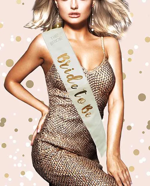 Vibrators Omg International Bride to Be Sash Rose Gold