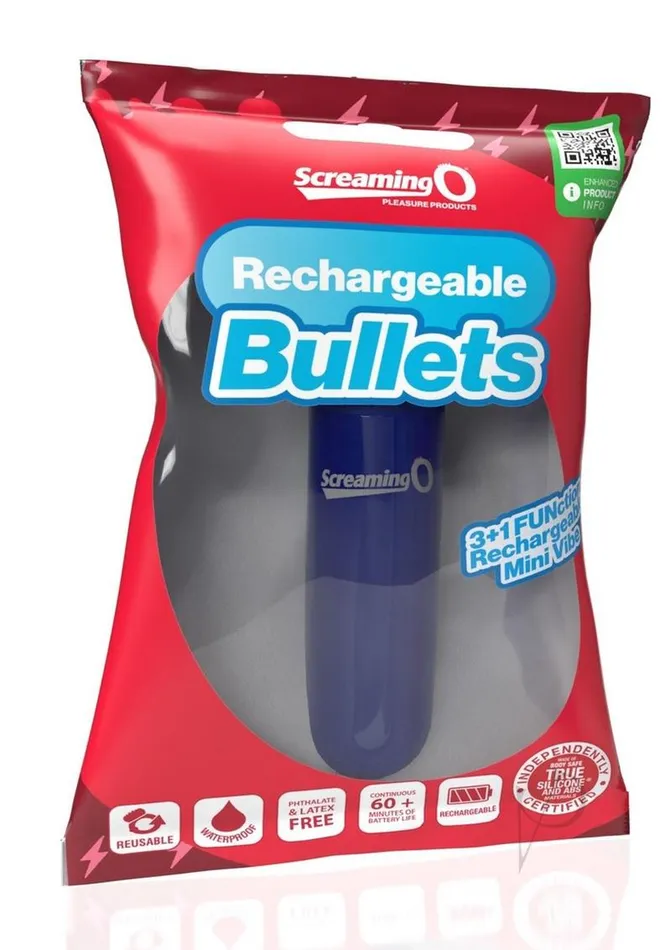 Vibrators Screaming O Screaming O Rechargeable Bullets Blue