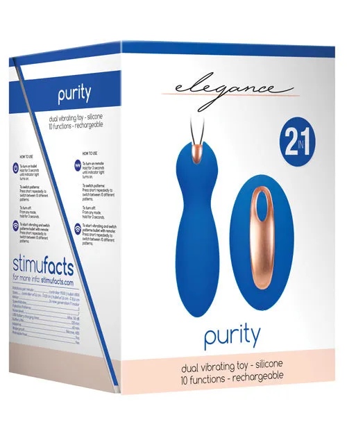 Vibrators Shots Elegance Dual Vibrating Bullet Remote Blue Elegance