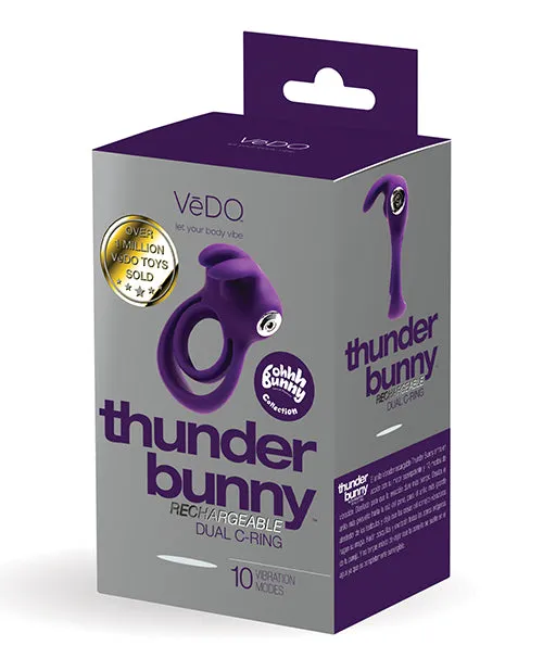 Vibrators VeDO Thunder Bunny Rechargeable Dual Ring Perfectly Purple Vedo Vibrators VeDO Thunder Bunny Rechargeable Dual Ring Perfectly Purple Vedo